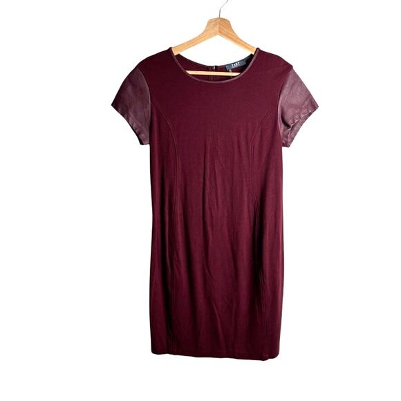Tart Dresses & Skirts - Tart Maternity Braidy Faux Leather Sleeve Dress Wine Red Women's S